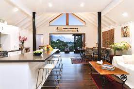 Modern Australian Beach House Open Kitchen Living Room With Amazing View 3430x2278 Cottage Kitchen Design Beach House Interior Design Beach House Interior