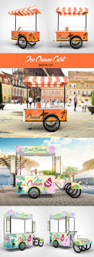 Ice Cream Cart Mock Up On Behance Ice Cream Cart Mockup Ice Cream
