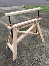 Adjustable Height Sawhorse Woodworkingtips Woodworking Woodworking Projects Diy Woodworking