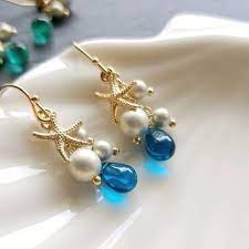 夏に capri blue 海のピアス カプリブルー アイスブルー ビーチジュエリー ピアス 夏 アクセサリー