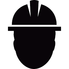 Worker With Safety Helmet Vector Icon Design Construction Logo Symbol Design
