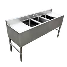 4 compartment underbar sink with no