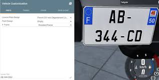 The letter set used is authentic french as well and exactly the same as used in france since the 1970s. French License Plate Beamng