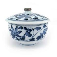 Maybe you would like to learn more about one of these? Japanese Round Mug With Lid Chawan Mushi White Blue Floral Pattern Burufuroraru