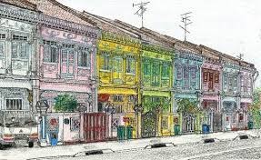 Singapore Joo Chiat Cities Series Ink And Etsy Shop House Singapore City