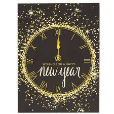 Gold And Glitter New Year Card Happy New Year Cards Smudge Ink Happy New Year Cards New Year Card New Year Greeting Cards