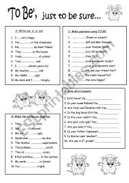 One More Review Sheet For The Verb To Be Again With All Kinds Of Different Exercises Posite Negative Make Q English Worksheets For Kids Helping Verbs Verb