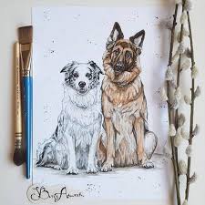 Check Out This Item In My Etsy Shop Https Www Etsy Com Uk Listing 672176114 Dog Art Print Merle Border Collie German Dog Print Art Dog Art Dog Lovers