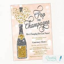 Bridal Shower Invitation Pop The Champagne She S Etsy Engagement Party Invitations Bridal Shower Invitations Bubbly Bridal Shower