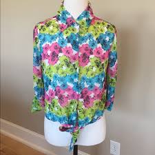 Amy Byer Girls Top Fits Like 12 Floral Pink Lime