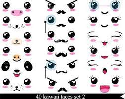 40 Png Files Kawaii Faces Set 2 Digital Clip Art 300 Dpi 087 Kawaii Faces Cute Kawaii Drawings Kawaii Doodles