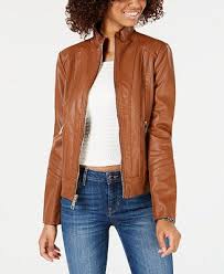 Guess Faux Leather Moto Jacket Women Coats Macy S Similar Item On Amazon Https Www Am Faux Leather Moto Jacket Leather Jackets Women Leather Moto Jacket
