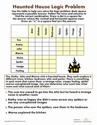 Free printable logic puzzles for 5th graders. Haunted House Logic Problem Worksheet Education Com