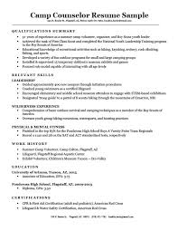camp counselor resume sample