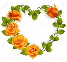 Resultado De Imagen Para Corazon De Color Naranja Heart Shapes Vector Flowers Orange Roses