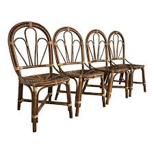 Image Of Vintage Handmade Bamboo Rattan Dining Chairs Set Of 4 Dining Chairs Rattan Dining Chairs Chair