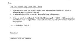 Ini contoh surat berhenti kerja yang boleh anda guna. Contoh Surat Berhenti Kerja Resign Notis 24 Jam Sebulan Cute766