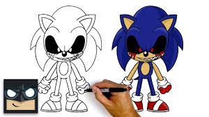 Sonic hedgehog colouring sheets the coloring pictures pages tails printable all running and exe princess peach toad. How To Draw Sonic Exe Step By Step Tutorial Youtube In 2021 Drawings Cartooning 4 Kids How To Draw Sonic