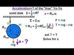Physics Application Of The Moment Of Inertia 2 Of 11 Acceleration Of The True Yo Yo Youtube