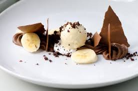 Valrhona Manjari Budino Marshmallow Fluff Graham Cracker Ice Cream Bananas And Dehydrated Chocolate Mousse Desserts Food Plated Desserts