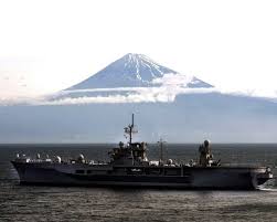11x14 Navy Photo Uss Blue Ridge Command Ship Steams Past Mount Fuji Japan For Sale Online Ebay