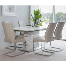 Luisa Dining Table In White Marble Effect With 6 Presto Chairs Furniture In Fashion Dining Chairs Dining Table Faux Leather Dining Chairs