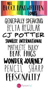 Free Block Handwritten Font Roundup Block Letter Fonts Silhouette Fonts Handwritten Fonts