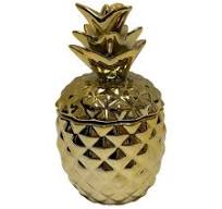 Deko-Ananas Behälter/Dose Gold