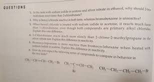 What Is The Reason That 1-Chlorobutane And 2-Chlorobutane Does Not React  With Silver Nitrate In Ethanol , While 2-Chloro-2-Methylpropane Reacts With Silver  Nitrate In Ethanol And Is Forming Precipitate? What The Difference