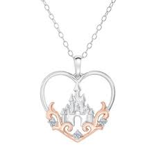 Enchanted Disney Fine Jewelry Princess Castle Diamond Heart Pendant 1 20ctw Princess Jewelry Disney Necklace Disney Fine Jewelry