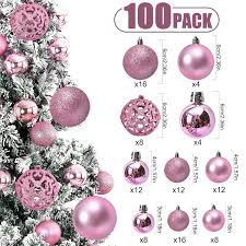 Lot de 100 décorations de Noël roses