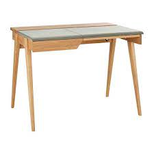 Dann ran an das reduzierte design aus eiche von hübsch interior. Kleiner Schreibtisch Aus Eichenholz Und Leder Small Desk Desk Small Oak Desk