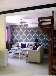 The white and purple combination is not a very popular mix but it's a very serene and calm juxtaposition of colors and this makes it perfect for the deep purple or the bright violet or colors more suitable for the living room or for small accessories rather than for a calm and tranquil area such as. Trendy Glam Room Makeovers With Diy Black Painted Stenciled Walls Royal Design Studio Stencils