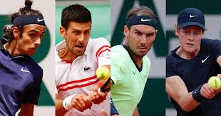 Rafa nadal to play jannik sinner and novak djokovic to play lorenzo musetti in paris at french open tennis; Yryz 88hfqfgtm