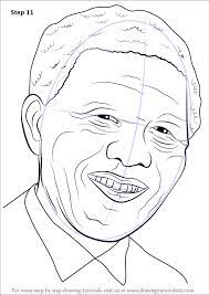 Learn How To Draw Nelson Mandela Face Politicians Step By Step Drawing Tutorials
