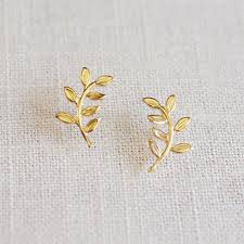 Olive Branch Leaf Stud Earrings Etsy Twig Jewelry Branch Earrings Stud Earrings