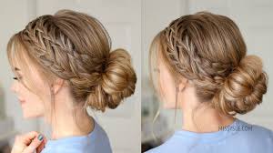Secure with a hair elastic and bobby pins. Waterfall French Braid Low Bun Missy Sue Youtube