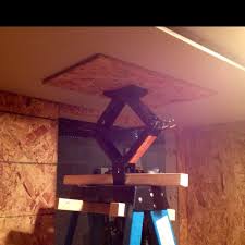 Makeshift Drywall Lift For Hanging Drywall On The Ceiling By Yourself Hanging Drywall Drywall Lift Basement Craft Rooms