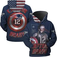 Captain Tom Brady Nfl New England Patriots Funny 3d Hoodie Tom Brady Nfl Nfl New England Patriots New England Patriots