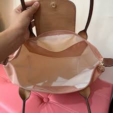 Longchamp Peach Le pliage, Luxury, Bags & Wallets on Carousell