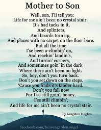 Mother To Son Son Poems Mom Poems Funeral Poems