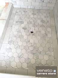 Love The Use Of The Carrara Venato 3x3 Hexagon On The Floor And The Tile Surround Near Floor Bathroom Remodel Master Shower Floor Tile Master Shower