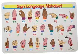 sign language alphabet placemat 031095 details rainbow