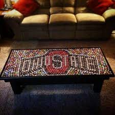 Diy Bottle Cap Table Diy Projects For Everyone Ohio State Crafts Bottle Cap Table Beer Cap Art