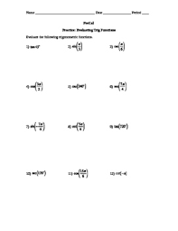 Inverse trig functions & composite trig functions worksheet. Evaluating Trig Functions Worksheet By Miss Kim Tpt