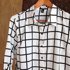 Black And White Square Pattern Shirt Black And White Square Button Down Squared Shirts Clothes Design Black And White
