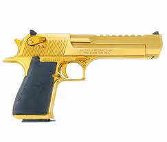 This iconic pistol is plated in 24 karat gold! Desert Eagle Pistol Titanium Gold Kahr Firearms Group