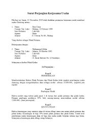 Perjanjian kerjasama ini berlaku sampai keuntungan usaha telah mengembalikan modal usaha (dana investasi) berikut laba usaha dan dapat. 16 Contoh Surat Perjanjian Kerjasama Yang Sah Contoh Surat