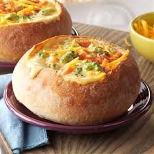 Cheesy Broccoli Soup In A Bread Bowl Recipe Cheesy Broccoli Soup Recipes Bread Bowl Recipe