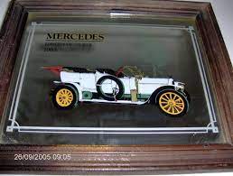 Veteran Car Picture Mirror Mercedes Edwardian Tourer 1908 20cm X 30cm Dark Wooden Frame Veteran Car Car Memorabilia Car